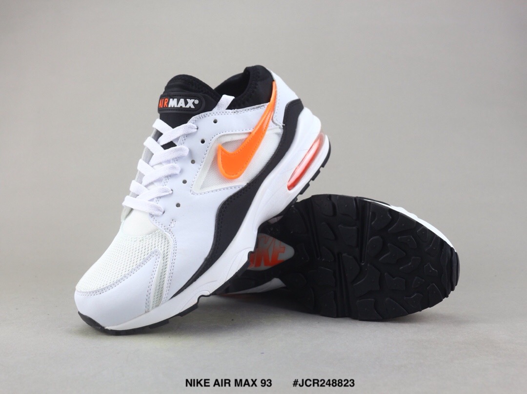 Nike Air Max 93 White Orange Black Shoes